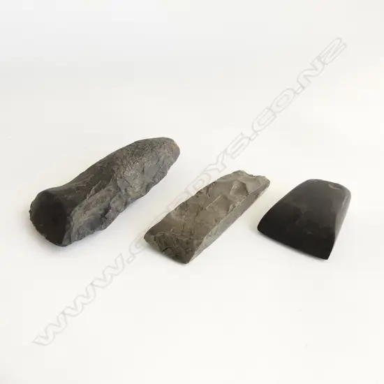 Three Māori pre-European stone toki,